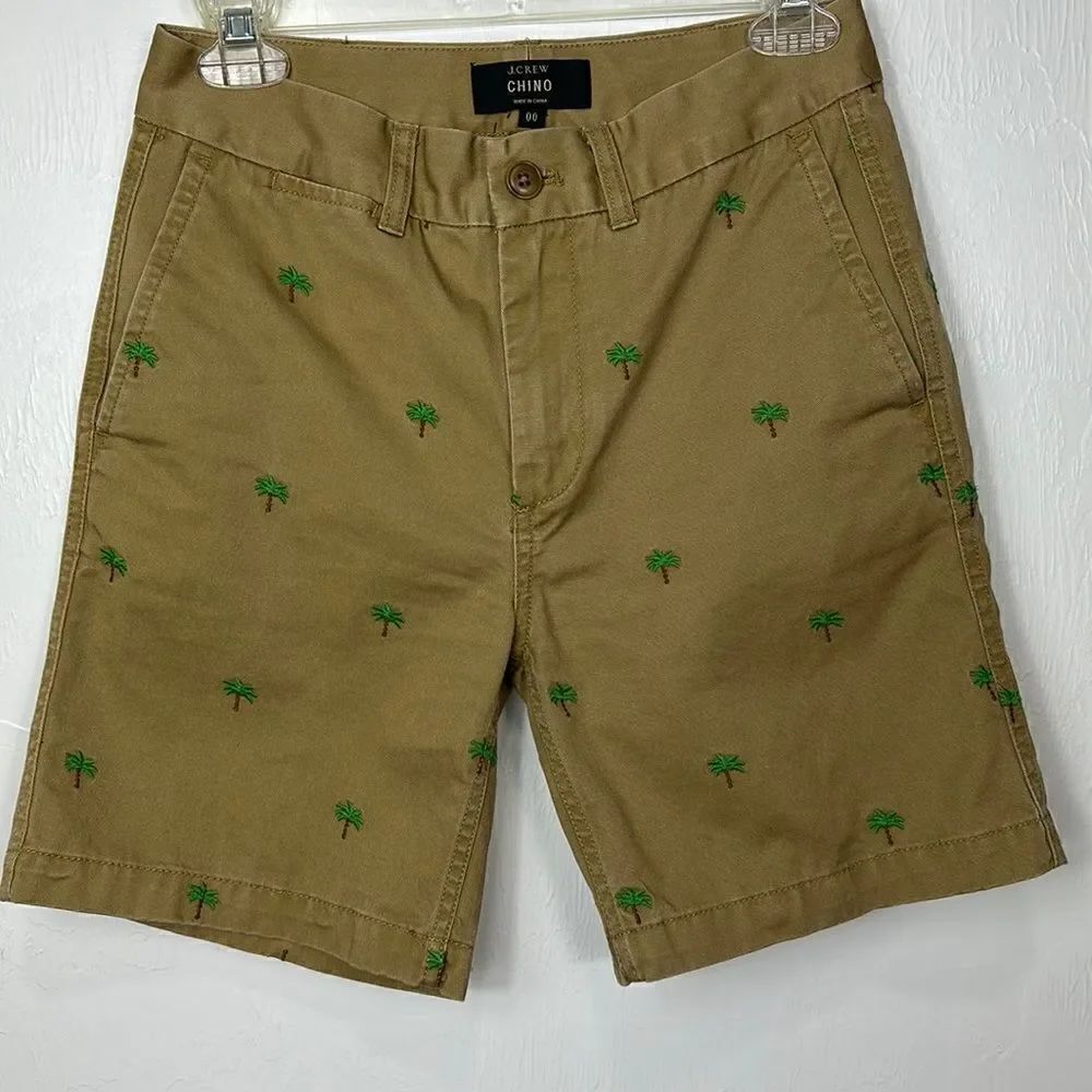 ❤️Last Chance J. Crew Chino Khaki Embroidered Bermuda Shorts Size 00